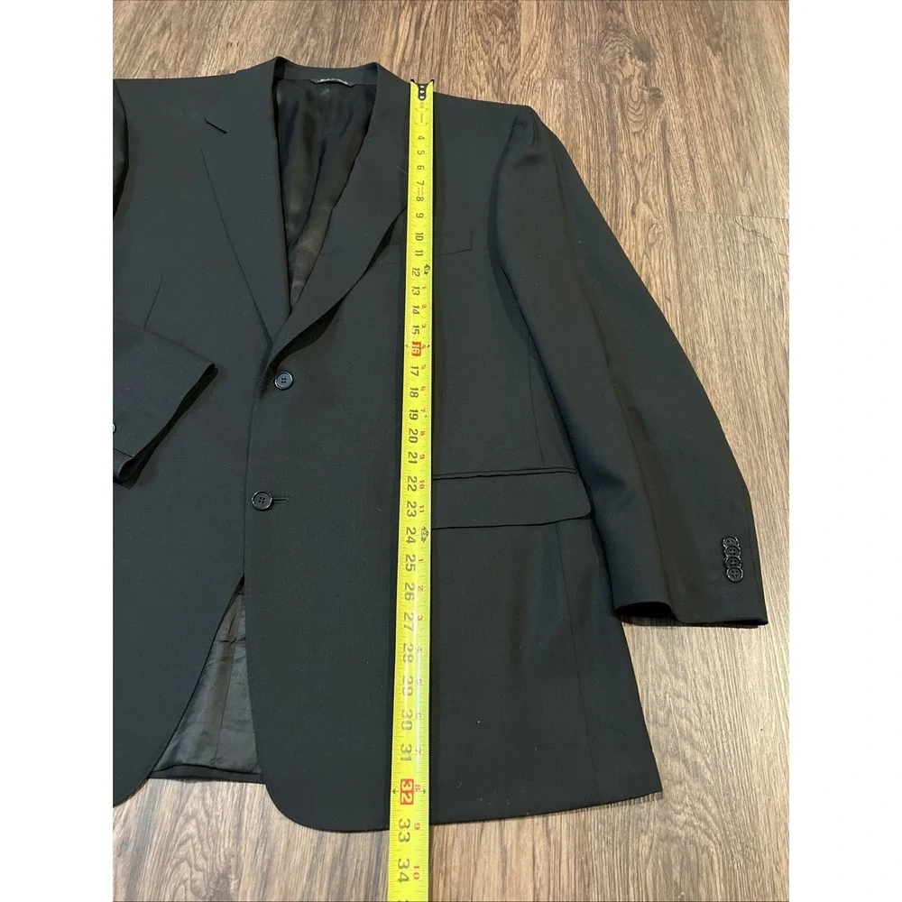 Canali Blazer Men Hopsack Wool Water Resistant Brown Label Color Black 48R